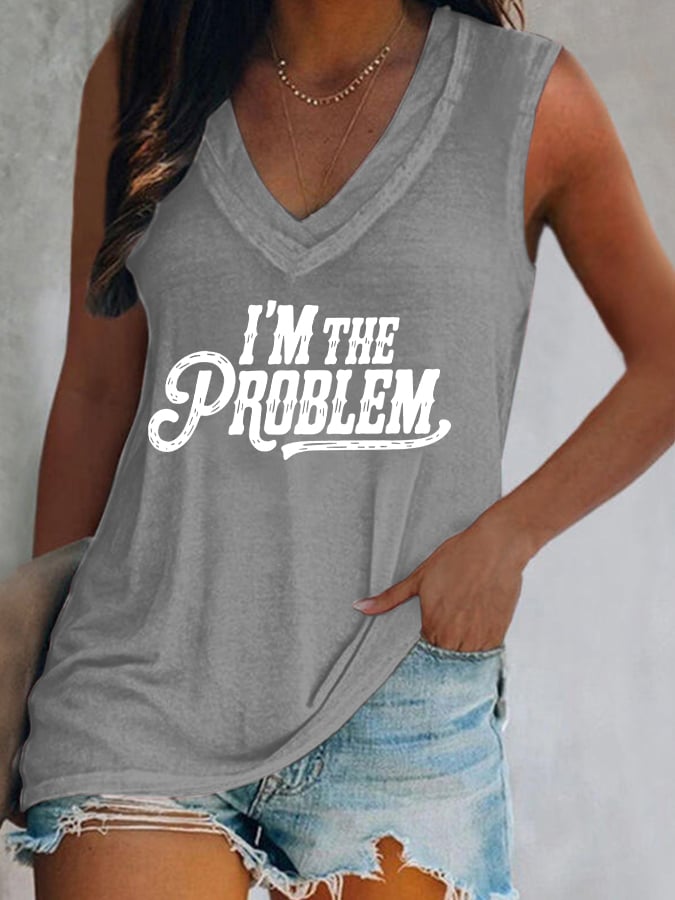 Women's I'M The Problem Western Country Music Print Casual Vest