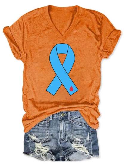 World Diabetes Day Printed Casual T-Shirt