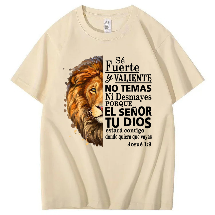 Valiente Josue 1:9 Spanish Christian Bible Verse T-Shirt