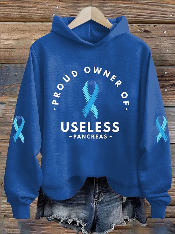 Women's Proud Owner Of A Useless Pancreas Printed Casual Hoodie