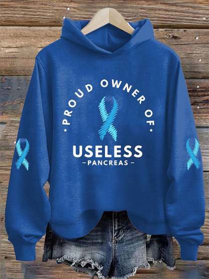Women's Proud Owner Of A Useless Pancreas Printed Casual Hoodie