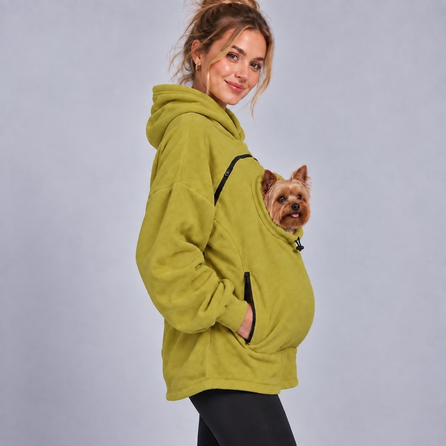 Bonding Pouch Hoodie Pet Lover Gifts Small Pet Carrier Cat Dog Cute Fleece Cozy Pocket for Women