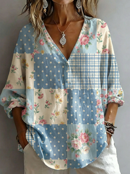 Women's Retro Casual Early Spring Shirt