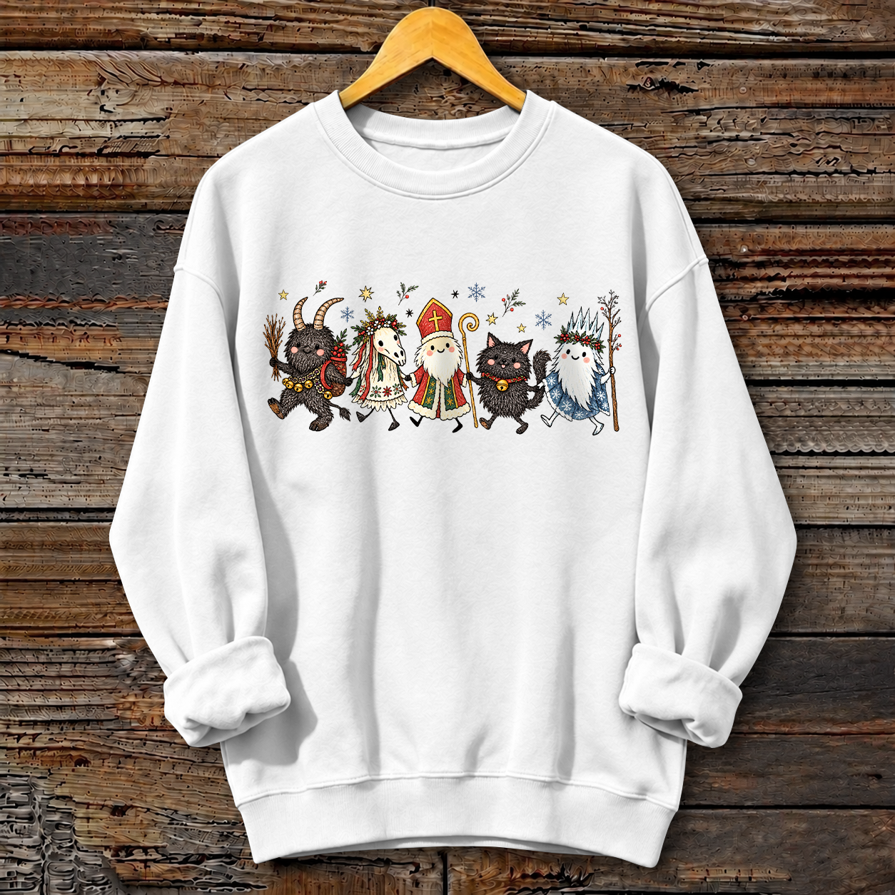 Fun Christmas Patterns Print Crewneck Sweatshirt
