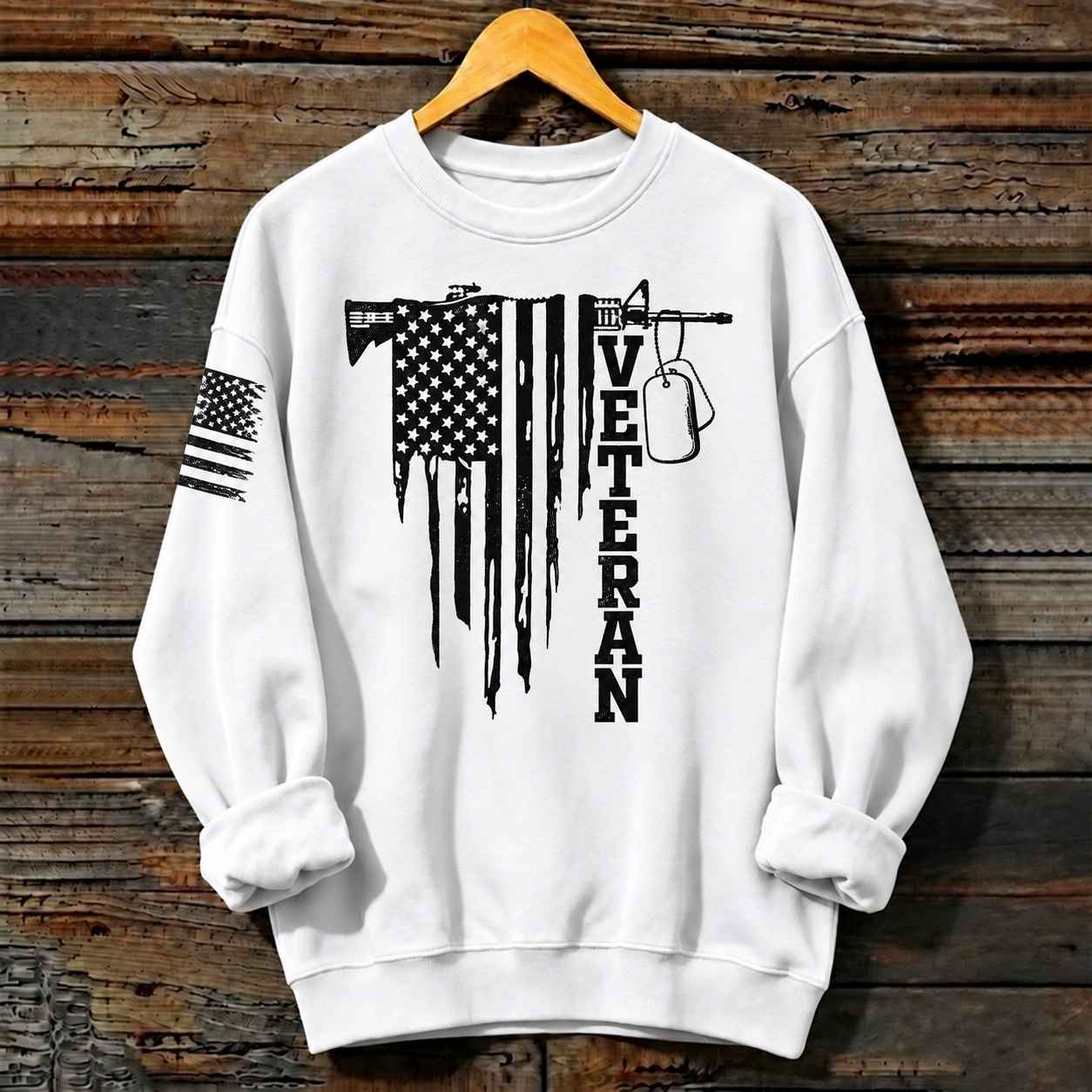 Women’s Veterans Day Printed Crewneck Sweatshirt