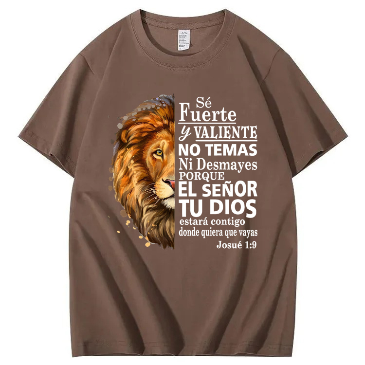 Valiente Josue 1:9 Spanish Christian Bible Verse T-Shirt