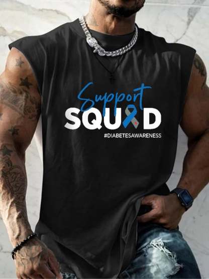 Men's Support Squad Diabetes Awareness Casual Vest