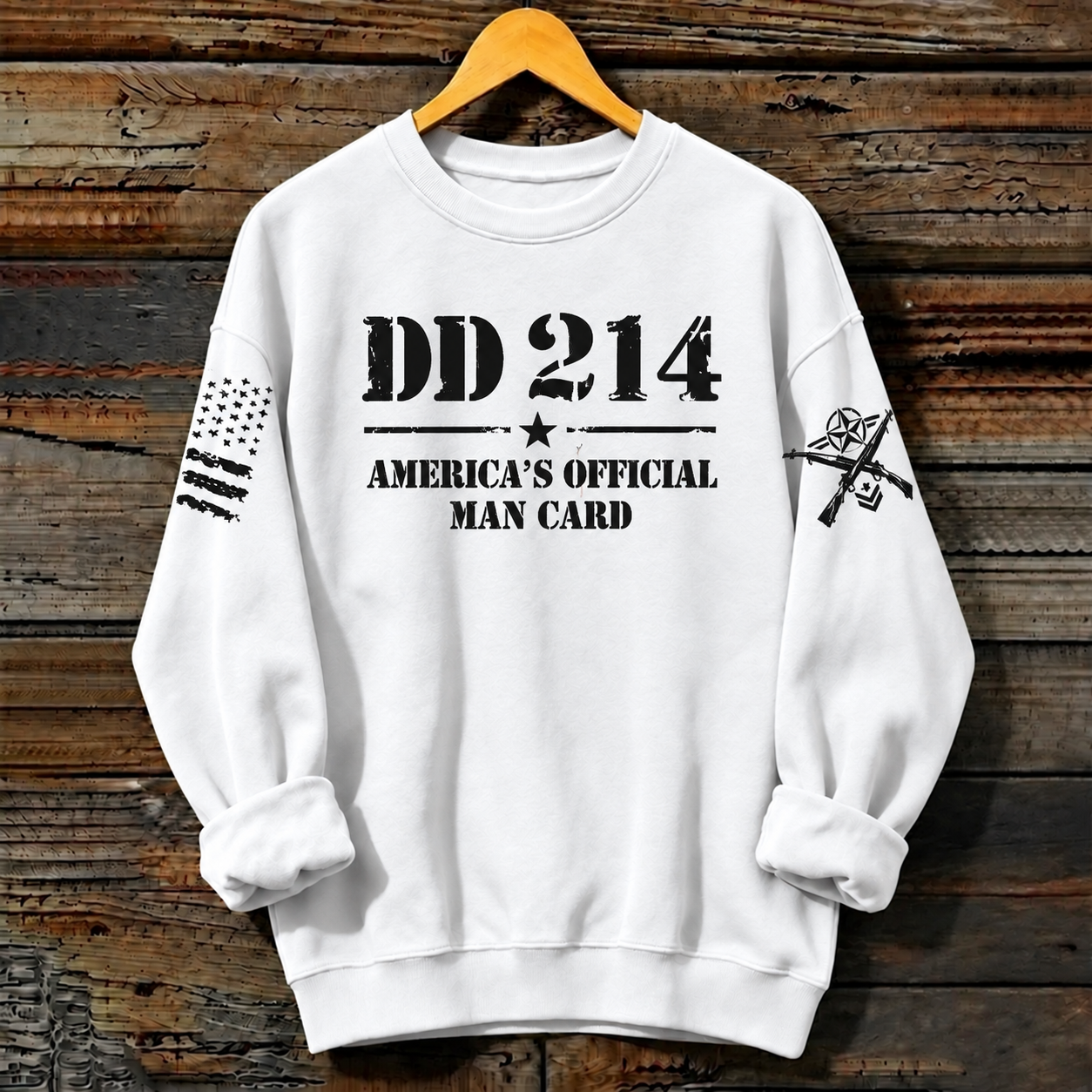 Women’s Veterans Day DD 214 Printed Crewneck Sweatshirt
