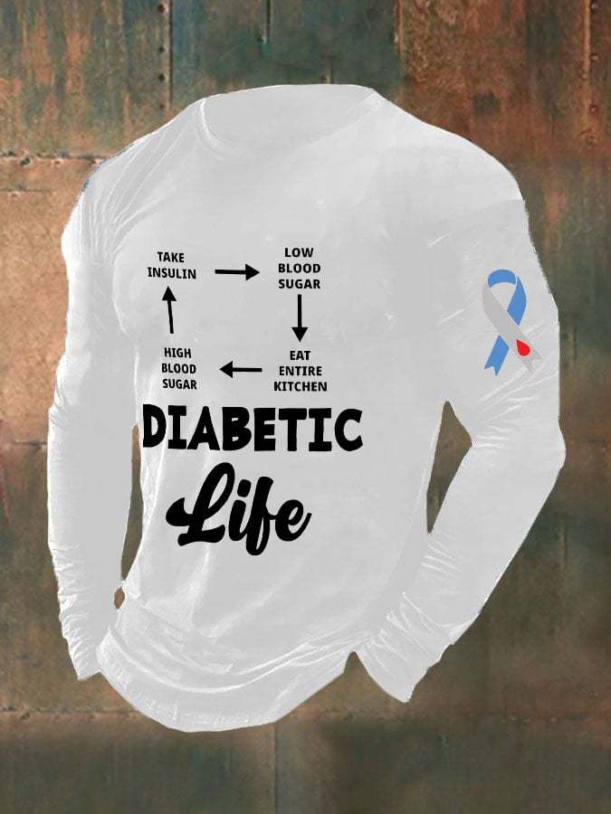 Men's Funny Circle Life Diabetes Awareness Top