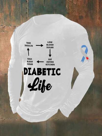 Men's Funny Circle Life Diabetes Awareness Top