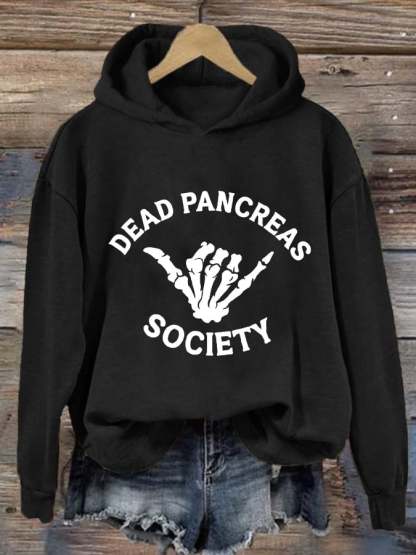 Women's Dead Pancreas Society  Printed Casual Hoodie