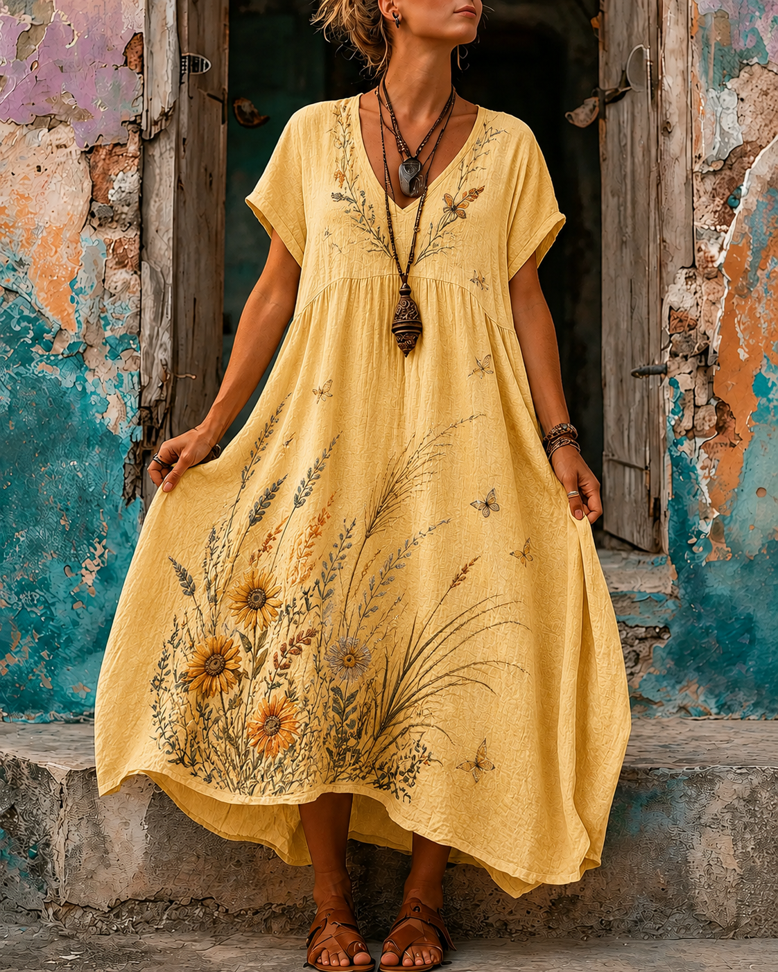 Women's Vacation Casual Boho Sunny Beach Maxi Dress