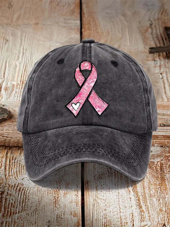 Pink Ribbon Breast Cancer Awareness Warrior Supporter Hat