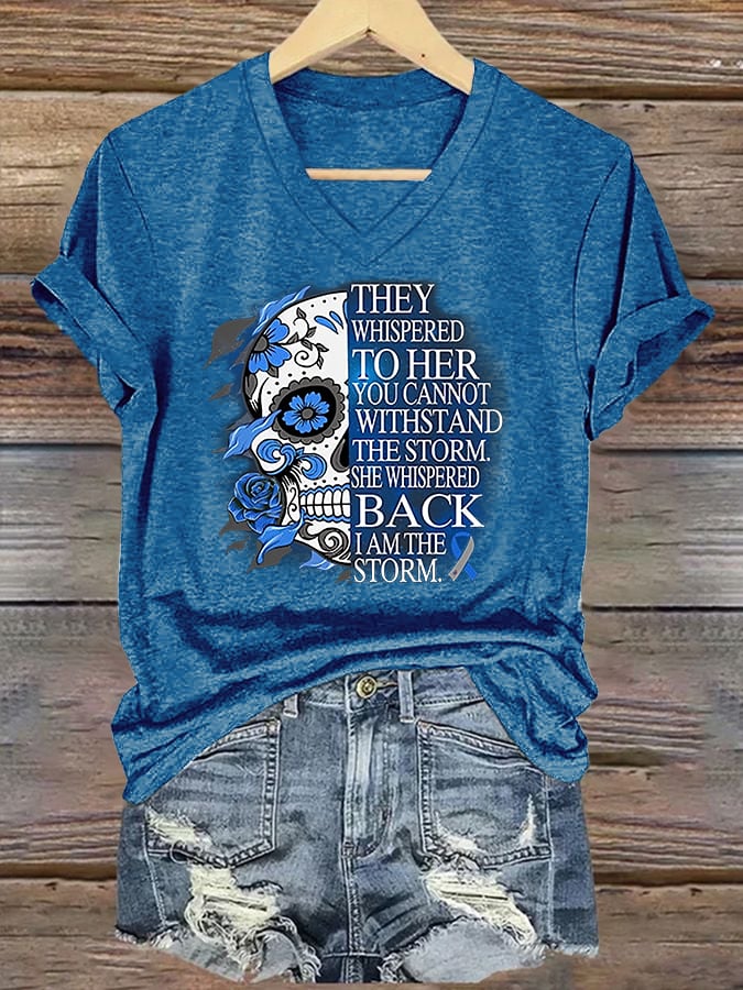 Women's Diabetes Awareness Print Casual T-shirt