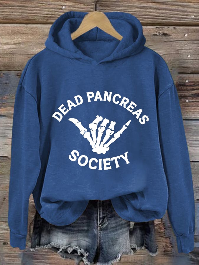 Women's Dead Pancreas Society  Printed Casual Hoodie