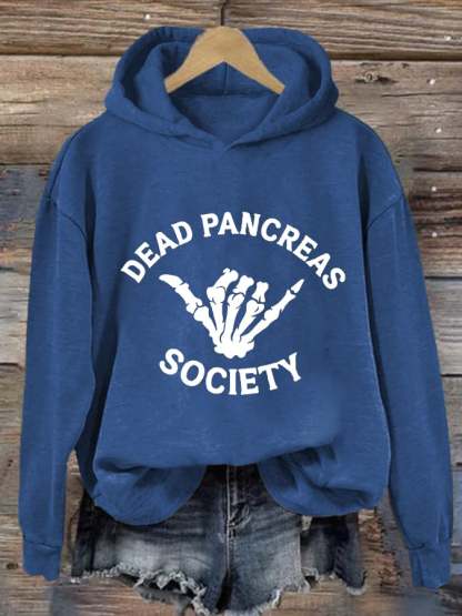 Women's Dead Pancreas Society  Printed Casual Hoodie