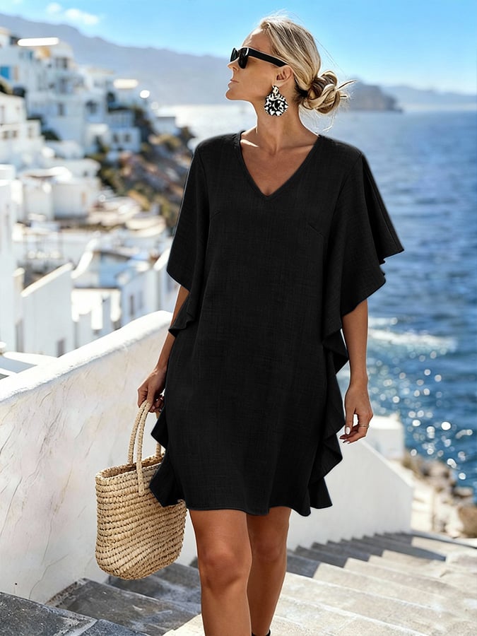 Women'S Casual Solid Color  Dress