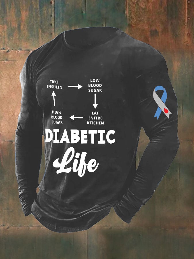 Men's Funny Circle Life Diabetes Awareness Top