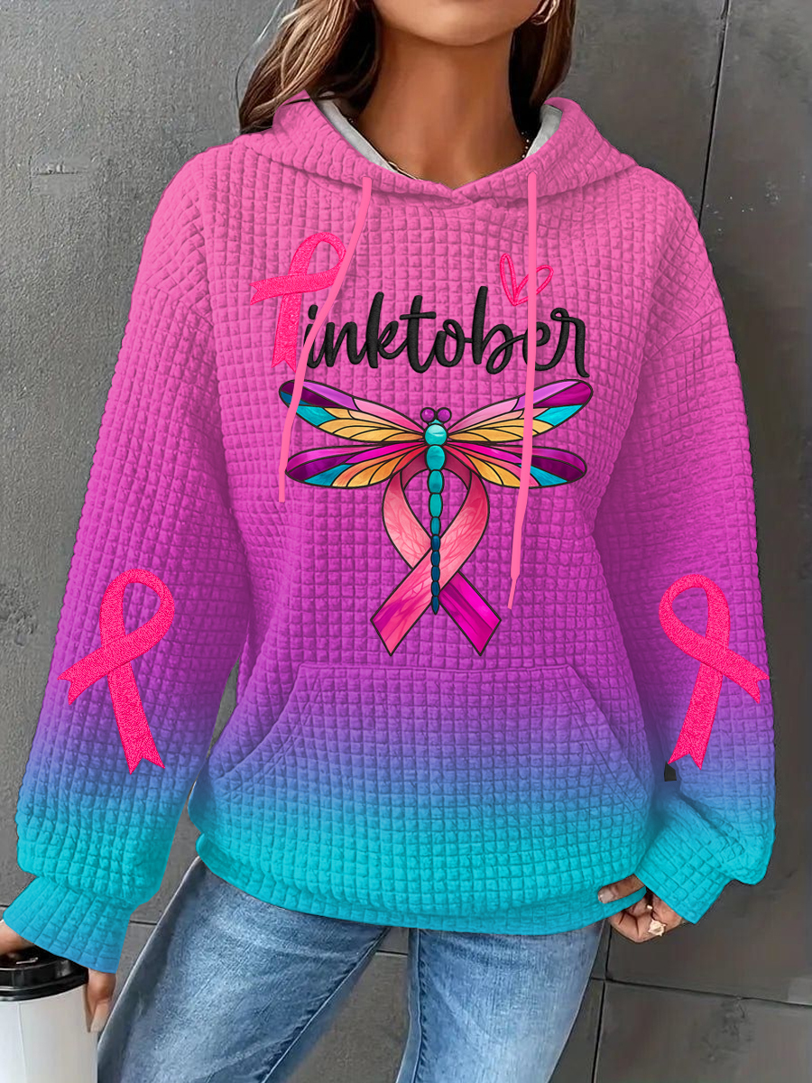 Pink October Art Breast Cancer Awareness Month Print Hoodie