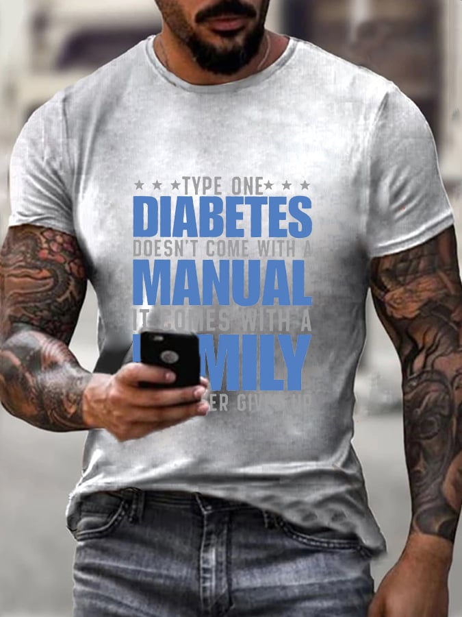 Men's Diabetes Awareness Casual T-Shirt