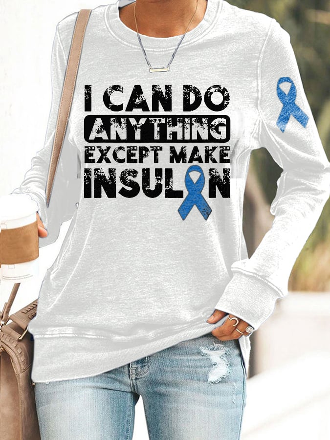 Women's Diabetes Awareness Printed Sweatshirt