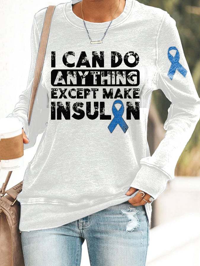 Women's Diabetes Awareness Printed Sweatshirt