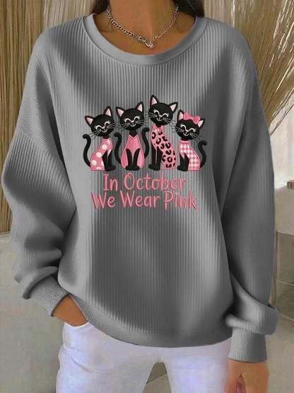 Women'S Adenocarcinoma Print Casual Knit Top