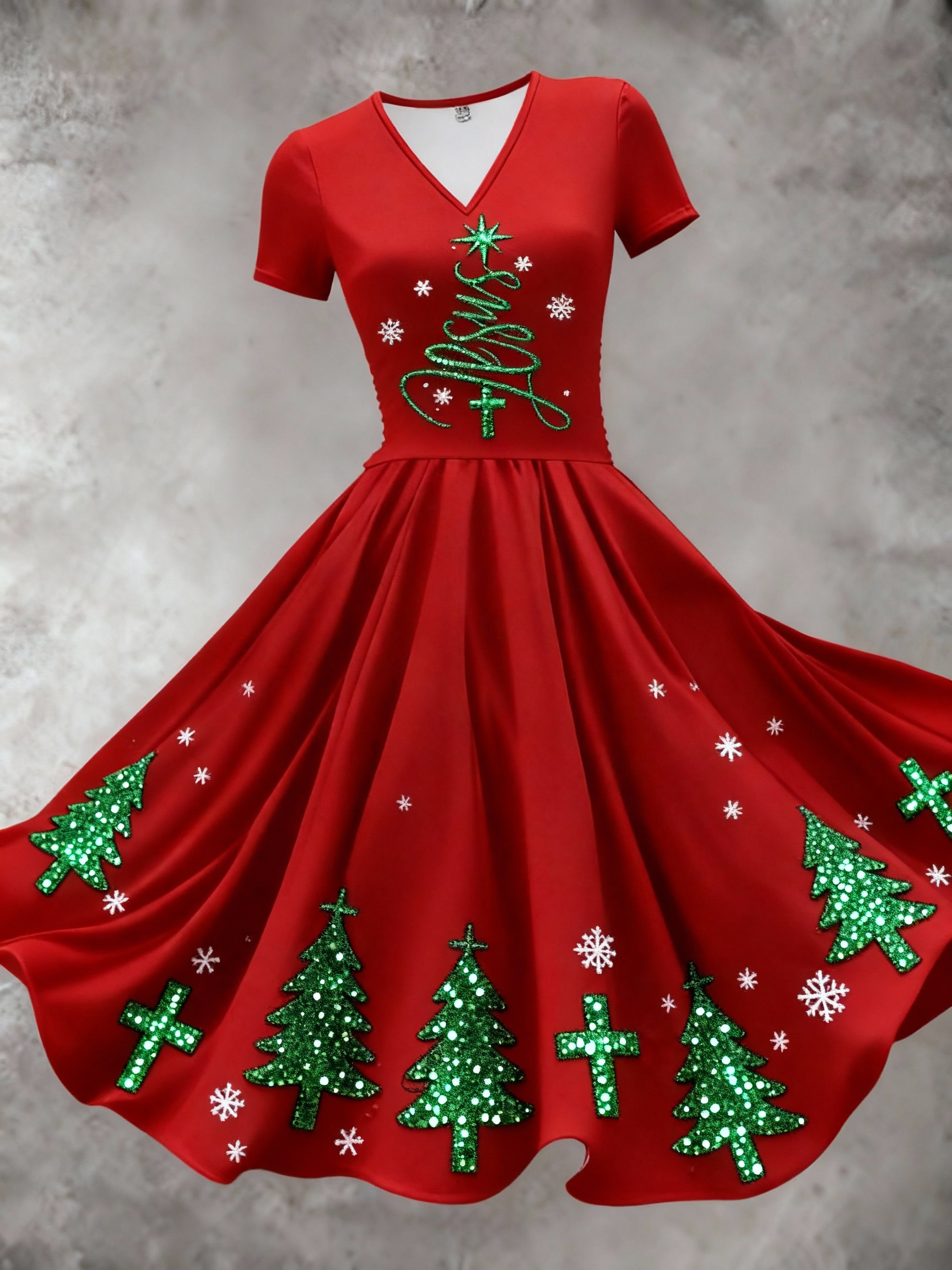 Women's Christmas Santa Claus Art Print Casual Dress
