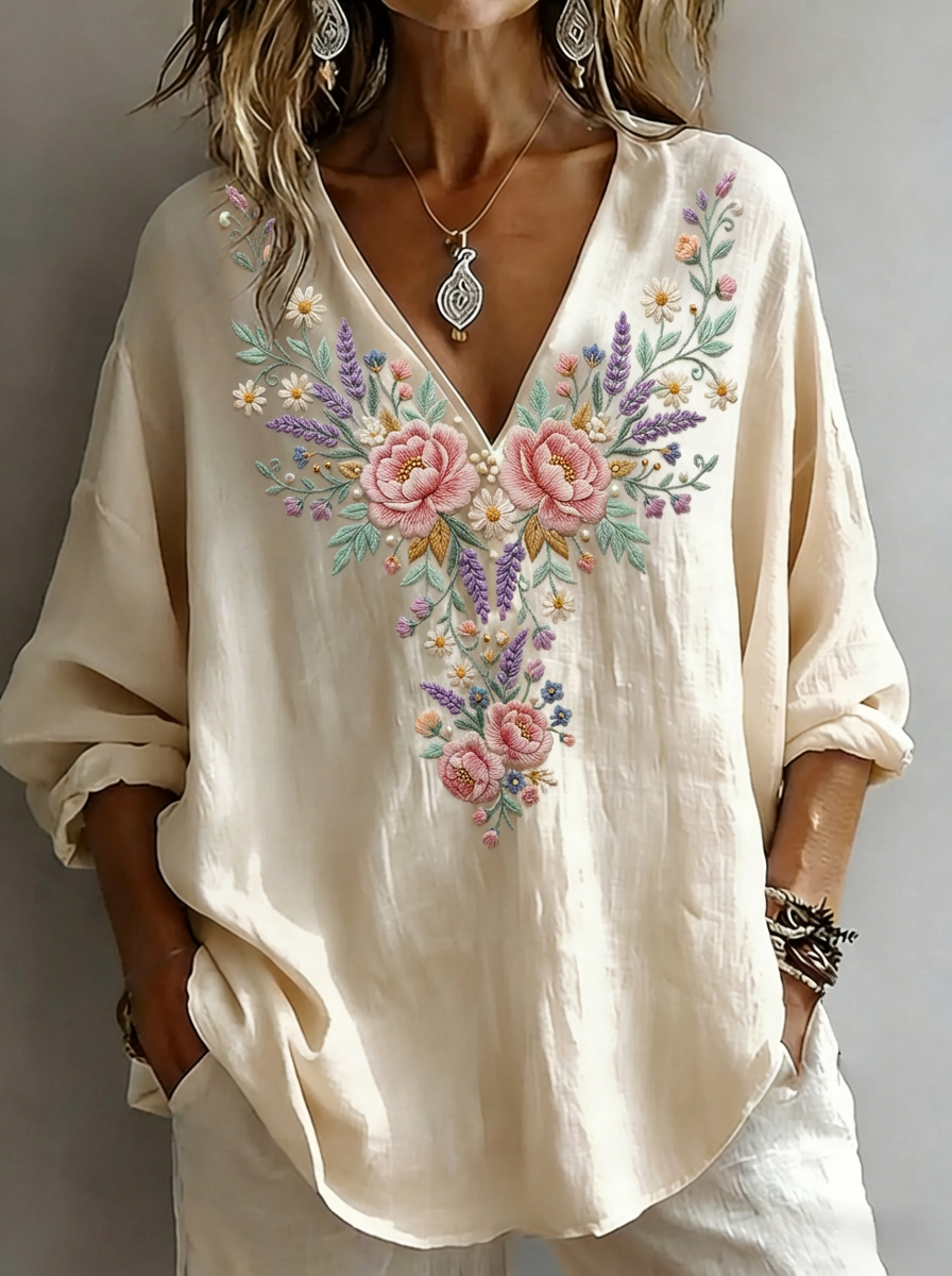 [Copy]Women's Retro Casual Early Spring Blouse