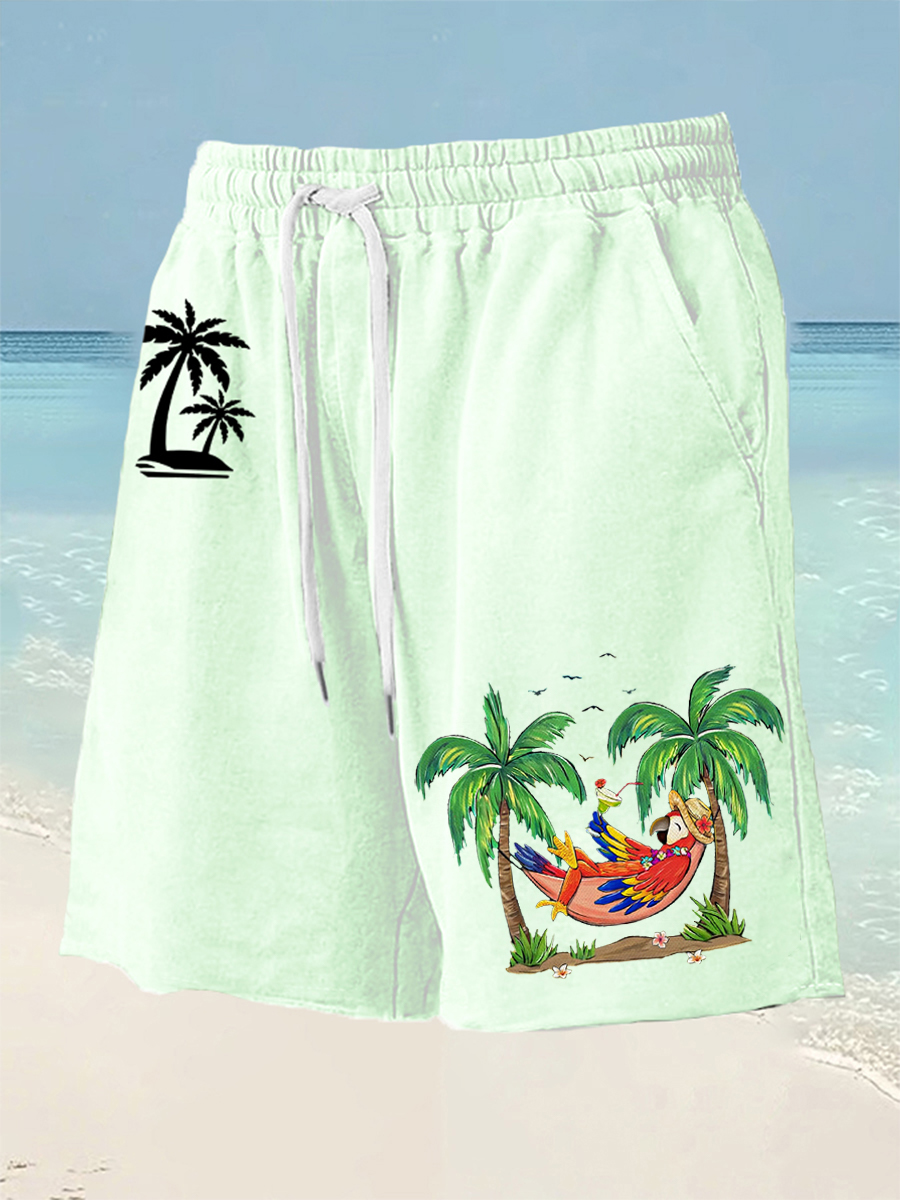 Men's It's 5 O'clock Somewhere Parrot Print Shorts