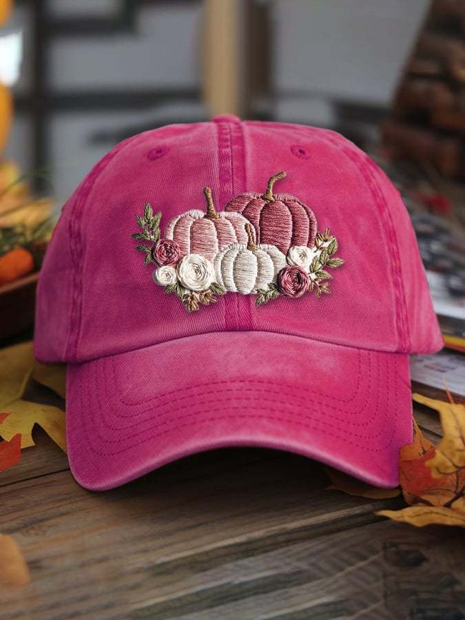 Women's casual pink pumpkin hat
