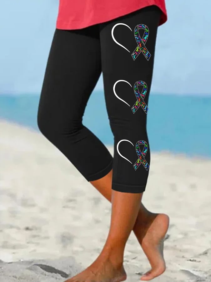 Women's Fight Cancer In All Colors Cancer Awareness Leggings