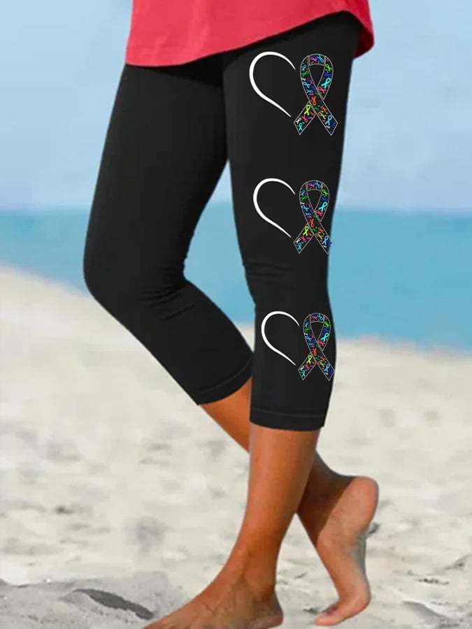Women's Fight Cancer In All Colors Cancer Awareness Leggings
