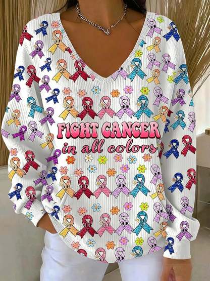 Women's Pink Print Long Sleeve Top