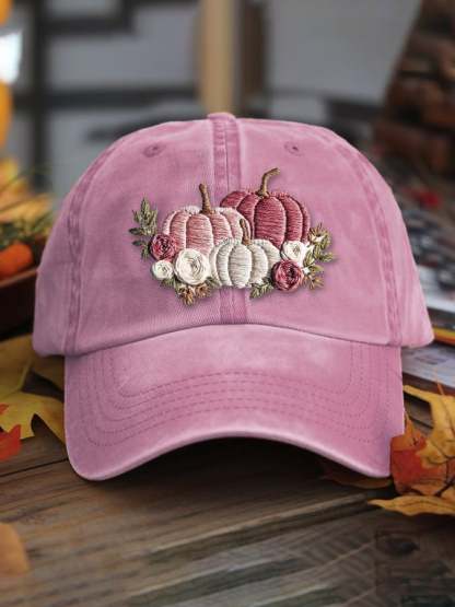 Women's casual pink pumpkin hat