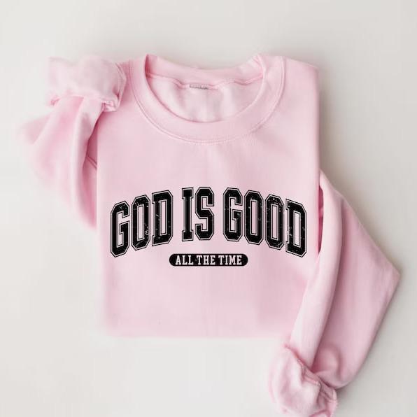 Retro Christian God Is Good All The Time Fleece Sweatshirt