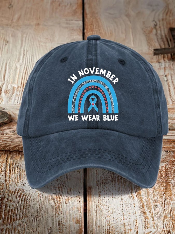 Diabetes Awareness In November We Wear Blue Print Baseball Cap