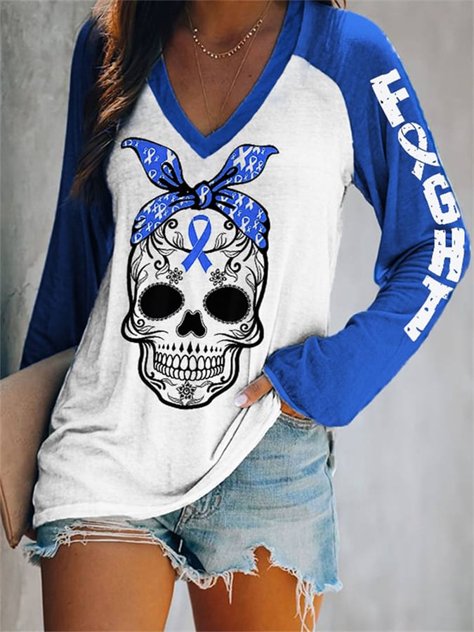 Women's Diabetes Fighting Print Long Sleeve T-Shirt