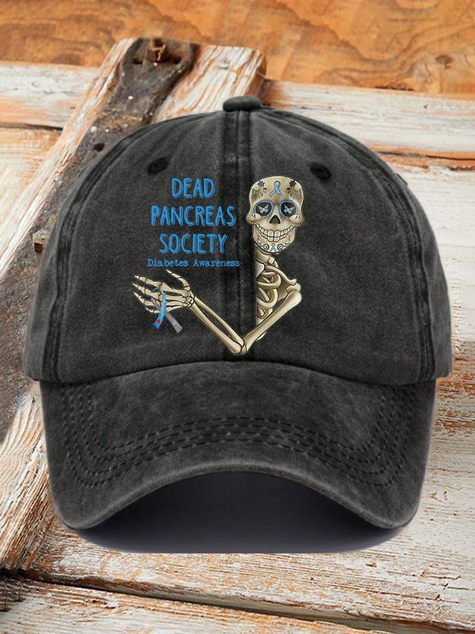 Retro Diabetes Awareness Dead Pancreas Society Print Baseball Cap
