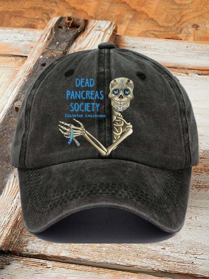 Retro Diabetes Awareness Dead Pancreas Society Print Baseball Cap