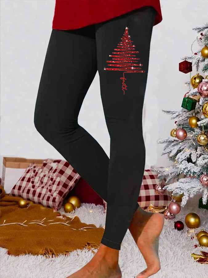 Women’s Christmas Trees Pattern Print Leggings