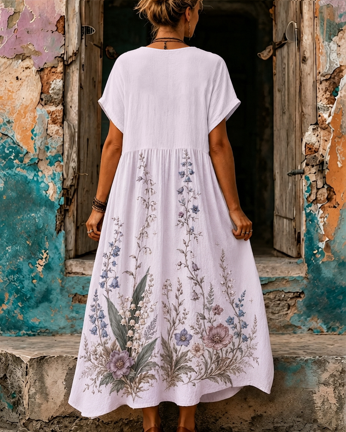 Women's Vacation Casual Boho Foral Sunny Beach Maxi Dress