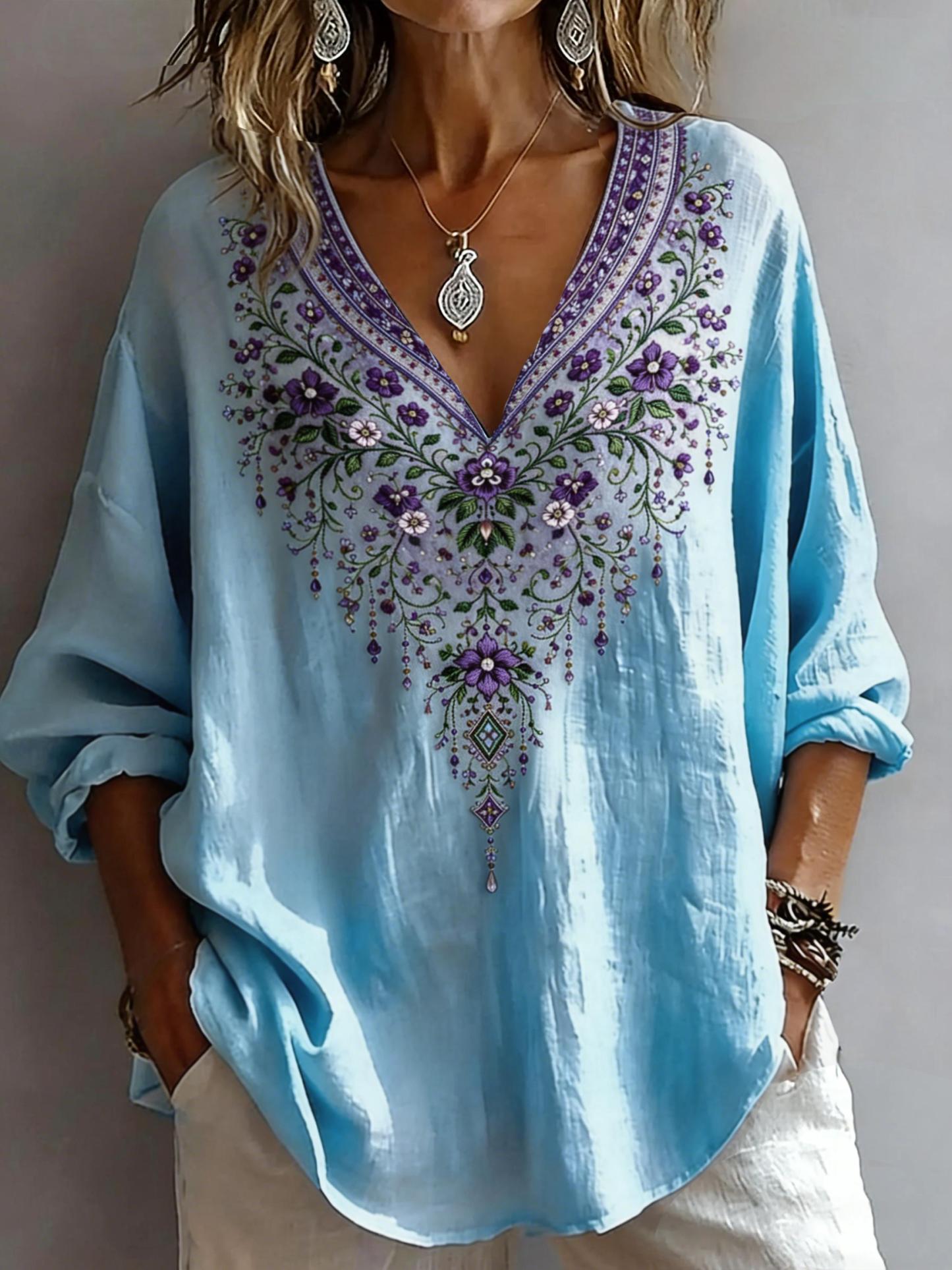 Women's Retro Casual Early Spring Shirt