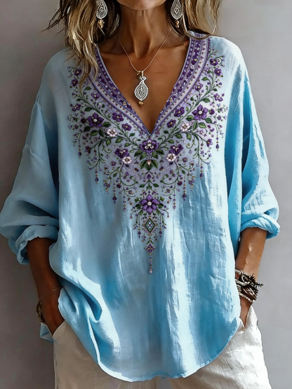 Women's Retro Casual Early Spring Shirt