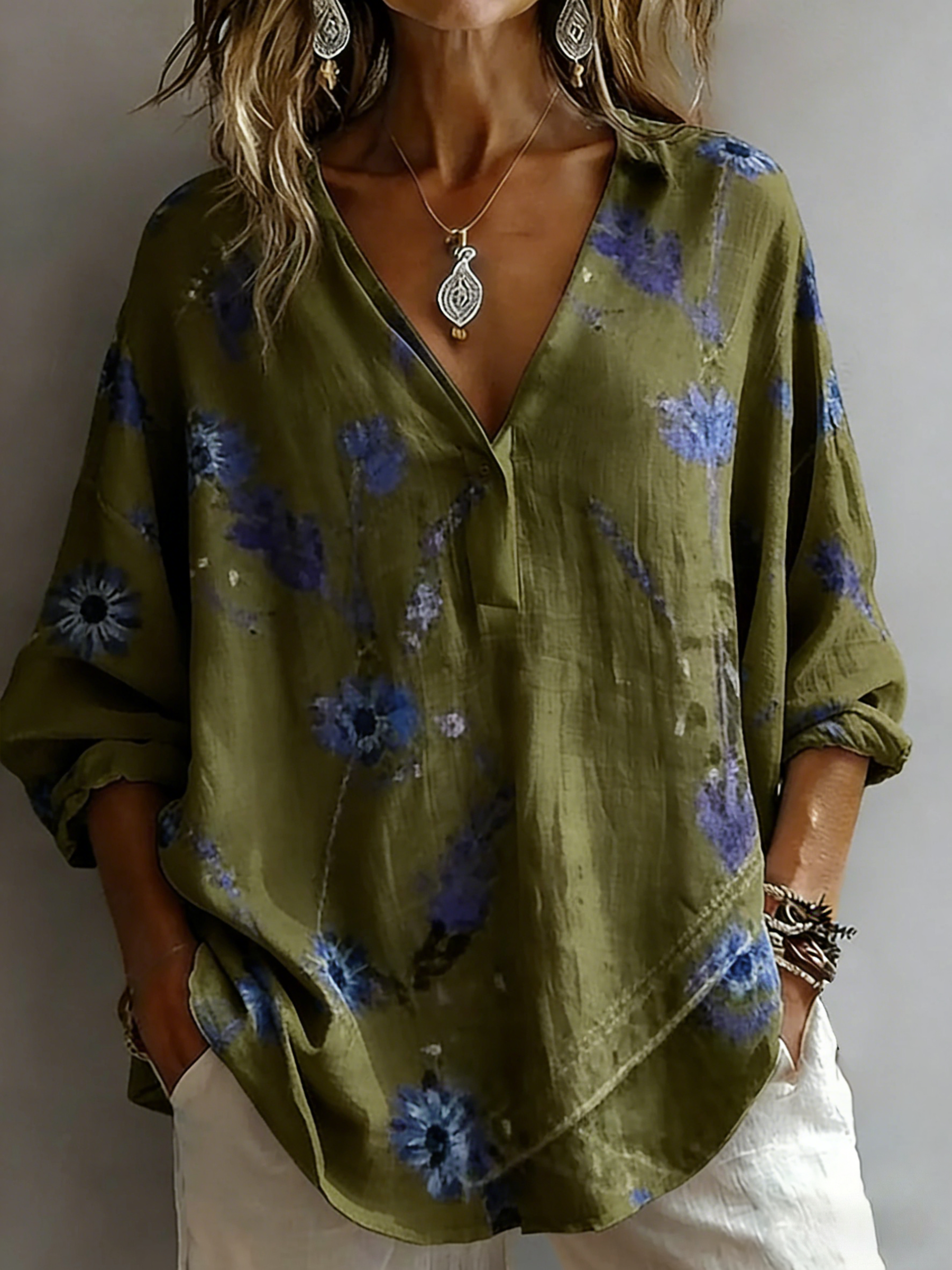 Women's Retro Casual Early Spring Shirt