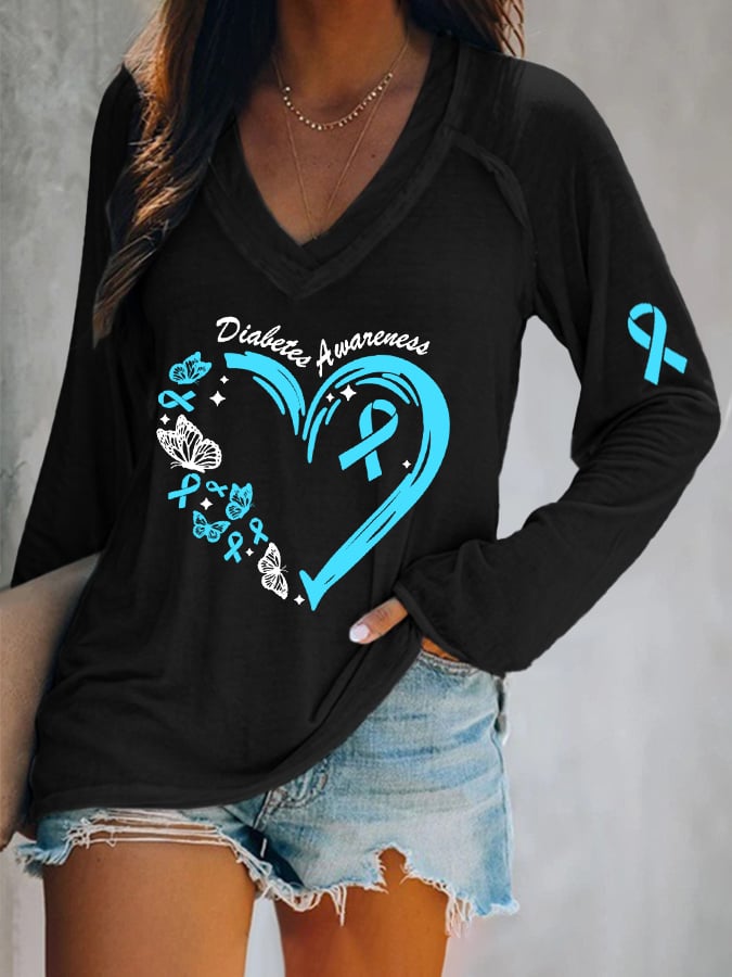 Women's Diabetes Awareness  Csasual T-shirt