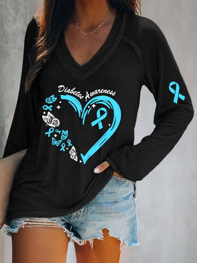 Women's Diabetes Awareness  Csasual T-shirt