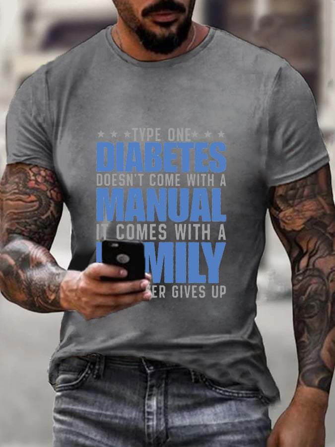 Men's Diabetes Awareness Casual T-Shirt
