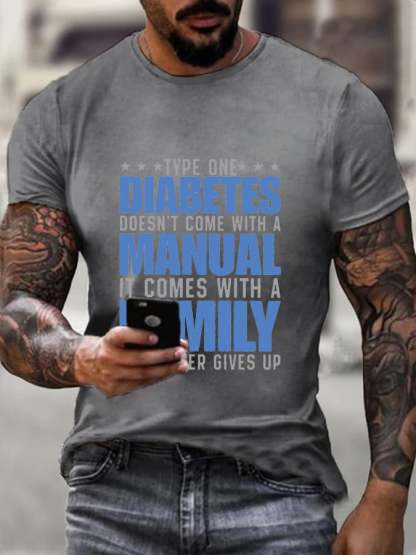 Men's Diabetes Awareness Casual T-Shirt