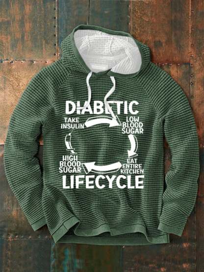 Men's Diabetic Life Cycle Diabetes Support Awareness Print Sweatshirt